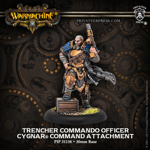 Trencher Commando Officer  Cygnar Command Attachment (resin/metal)